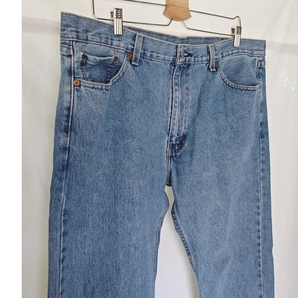 Levi's 505 Regular Fit Jeans 40 x‎ 29 Blue Medium Wash Straight Leg Denim 2019